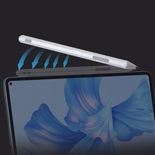 Pens for Touchscreens, Rechargeable Capacitive Pen with Magnetic Attachment Function, High Precision and Sensitivity, 2 Replaceable Tip (Black) (Silver) - color: Silver