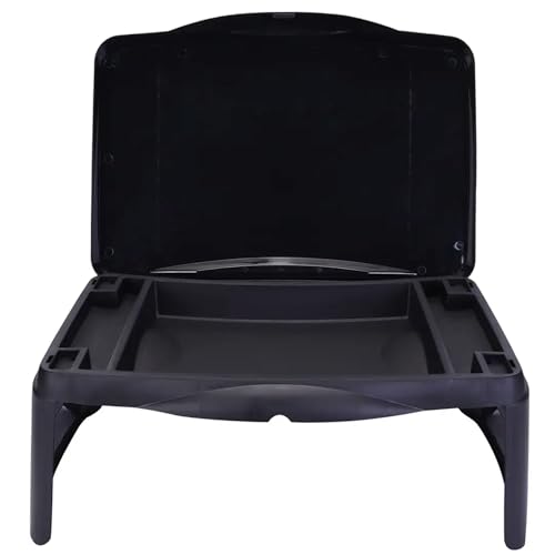 Folding Black Lap Desk with Storage 17x11 - Durable Lightweight Portable Laptop Computer Children's Desks for School Homework or Kids Reading or Drawing. No Assembly Required.