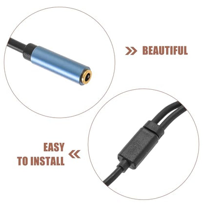 SEWACC One Headphone Mic Audio Y Splitter Cable Adapter for Laptop Lossless Sound Transmission Lightweight Compact Earphone Splitter for Headsets and Microphones