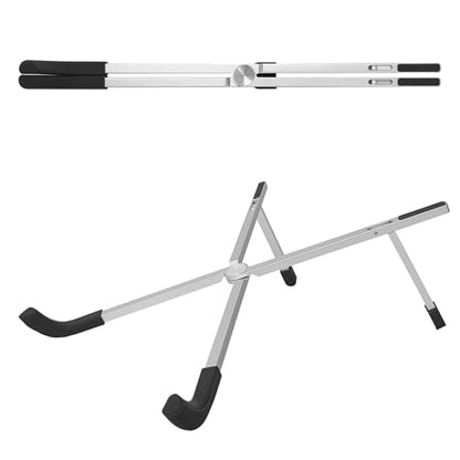 Protable Laptop Stand for Desk,Foldable Laptop Riser Holder,Ventilated Cooling Notebook Mount Computer Stand for 10-15.6” Laptops,Tablets，Aluminum - color: Silver