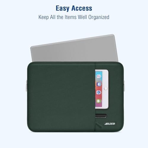 MOSISO Laptop Case 12.3 inch, 11-11.6 inch Laptop Sleeve Bag with Pocket | Compatible with MacBook Air 11.6, Acer HP Dell Lenovo Samsung, Surface Pro, Polyester Vertical Computer Bag, Midnight Green - color: Midnight Green, size: 12.3 inch