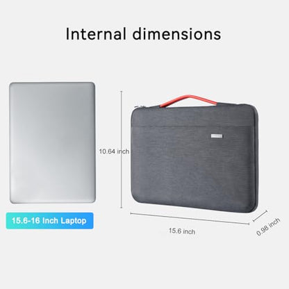 LANDICI 15.6-16 Inch Protective Laptop Sleeve with Handle, Grey | Waterproof computer cover for MacBook Pro 16 M1-M4 2019-2025 and 15.6-16 inch HP, Dell, Lenovo, Acer and ASUS laptops - color: Grey, size: 15.6-16 inch