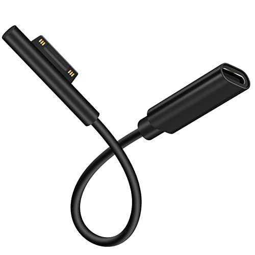 Microsoft Surface Connect to USB-C PD 15V Charging Cable Compatible for Microsoft Surface Pro Series, Surface Book Series, Surface Laptop Series, Surface Go (Female USBC)