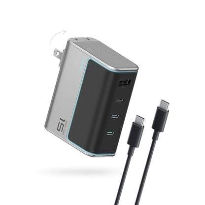 CUKTECH 15 140W USB C Charger, 4-Port Foldable Laptop Block, Advanced GaN Power Adapter, PD3.1 Fast Charging Wall Charger for MacBook, iPhone 16 Series, Samsung Galaxy, iPad, Pixel, and More