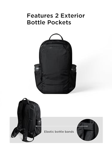 ALPAKA Elements Backpack Pro 24L Laptop Backpack Black | Fits 16-inch Laptop with Dual Bottle Pockets, Weather-Resistant Fabric Axoflux 400D, Travel Backpack for Men Work College - color: Black
