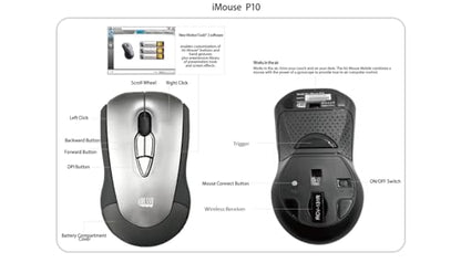 Adesso Lot of 40 Multipack Wireless Air Mouse Mobile iMouse P10 Presentation Remote, Laser Pointer, Presenter clicker with Programmable Buttons and Hand Gestures USB Receiver