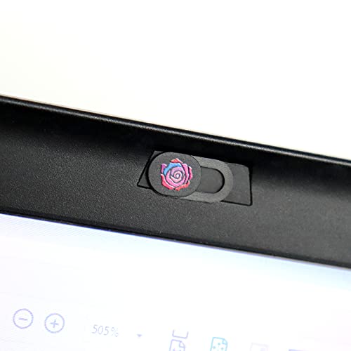 Webcam Cover Slide Ultra Thin Laptop Camera Privacy Protect Rose | 3 Pcs Cute Rose, Ultra thin camera cover fit for Cell phone desktop tablet PC, front camera blocks webcam to protect privacy - color: Rose