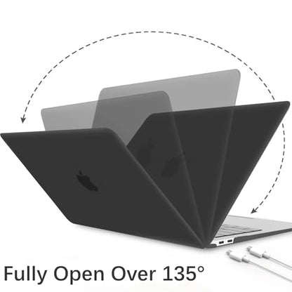 B BELK for MacBook Air 13 inch Case 2021-2018 M1 A2337 A2179 A1932, Black | Matte Plastic Laptop Hard Shell for MacBook Air 13.3 inch Case Touch ID with Keyboard Cover & Screen Protector - color: Space Black