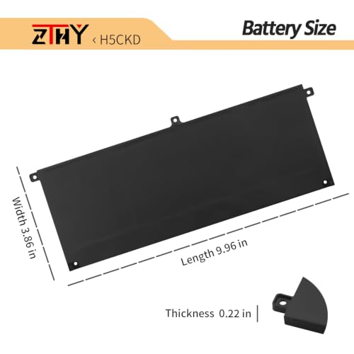 53Wh H5CKD Laptop Battery for Dell Inspiron 5400 5406 7405 7300 7306 7500 | 7506 2-in-1 Silver 5300 5301 5401 5402 5408 5409 5501 5502 5508 5509 Latitude 3410 3510 3120 3140 Vostro 5300 5301 5502 15V - size: 10.04*3.90*0.24 inch H5CKD