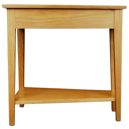 Leick Home 10074-DS Recliner Wedge Side Table with Shelf, Desert Sand - color: Desert Sands