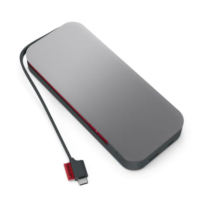 Lenovo Go USB-C Laptop Power Bank 20,000 mAh, 2xUSB-C, 1xUSB-A, <3h Recharging Time, Storm Grey