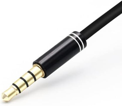 Audio Splitter Cable Y Adapter Micro Headset 3.5mm Male to 2 Female for Headphone Desktop and Laptop (Black)