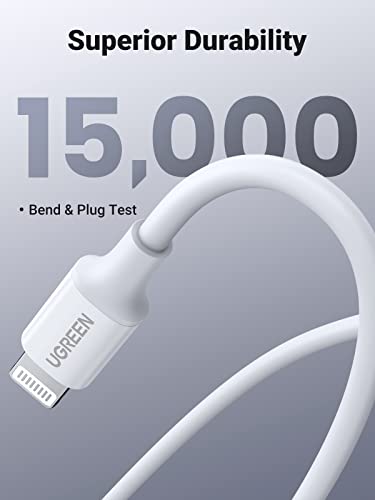 UGREEN USB C to Lightning Cable- 6FT MFi Certified PD Fast Charging Lightning Cord Compatible with iPhone 14/14 Pro/14 Pro Max, iPhone 13/12/11/X/XR/XS/8 Series, MacBook, iPad, AirPods Pro - size: 6FT