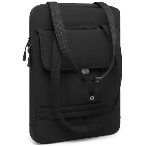 HYZUO 13.3-14 Inch Puffy Laptop Sleeve Padded Handbag for 13"-14" MacBook Pro/Air, 13" 13.3" Dell/HP/Lenovo/Asus/Acer Notebook Chromebook, Women Slim Shoulder Bags Work Daily Bag, Black - color: Black, size: 13.3-14 Inch
