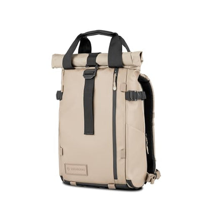WANDRD PRVKE Rolltop 15L V4 Photography Bundle – Compact Travel Camera Backpack with Essential Camera Cube and Laptop Sleeve - color: Yuma Tan, size: 15L (Photography Bundle), style: Rolltop