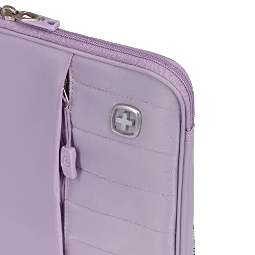 SwissGear Padded Zippered Laptop Sleeve, Micro-Twill Laptop Case with Zippered Front Compartment & Fleece Lining - color: Lilac, size: 13-Inch