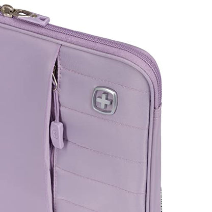 SwissGear Padded Zippered Laptop Sleeve, Micro-Twill Laptop Case with Zippered Front Compartment & Fleece Lining - color: Lilac, size: 13-Inch