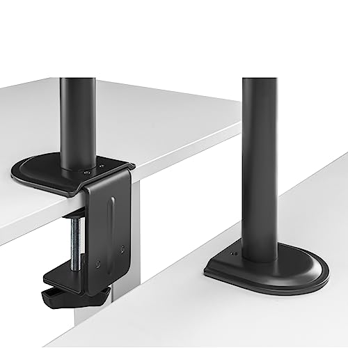 Ewent Monitor Stand Arm with Tray for Laptop for LED LCD Screen from 13 to 32 Inches, Tilt Rotation Ergonomic Table Stand with Clamp, VESA Dimensions: 75 x 75-100 x 100 mm