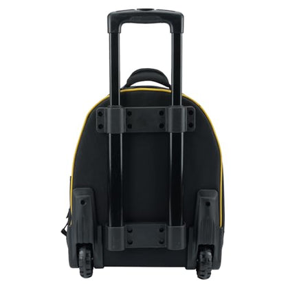 MELOTOUGH Rolling Tool Bag with Telescoping Handle 35 Pockets Wheeled Electrician Backpack Tool Bag For Men,Water Resistant Tool Storage Organizer Including Laptop Sleeve (Yellow） - color: Yellow