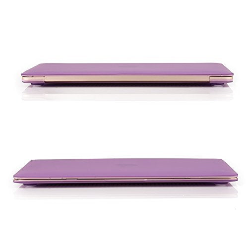 RUBAN Case Compatible with MacBook 12 Inch A1534 - Slim Snap On Hard Shell Protective Cover and Keyboard Cover, Purple - color: Purple