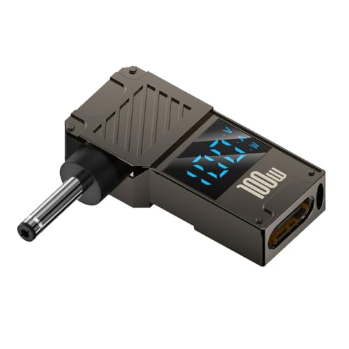USB C to DC Adapter,USB C Female to DC 3.5x1.3mm Barrel Jack Plug PD 100W Laptop Fast Charging Adapter with Wattage Display - style: 3.5x1.3mm