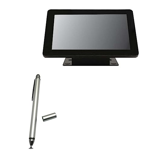 BoxWave Stylus Pen Compatible with TEAMSable Android POS Terminal (7 in) - DualTip Capacitive Stylus, Fiber Tip Disc Tip Capacitive Stylus Pen - Metallic Silver