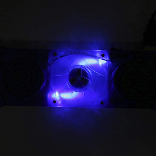 DR - 2009 Laptop Cooling Pad, Foldable USB Notebook Cooler with Dual LED Fans & Stereo Speakers, Portable Laptop Cooling Fan for Gaming, Work, and Streaming