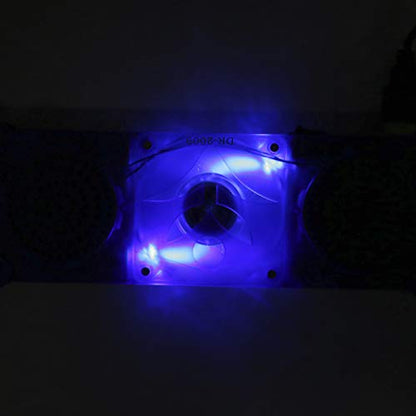 DR - 2009 Laptop Cooling Pad, Foldable USB Notebook Cooler with Dual LED Fans & Stereo Speakers, Portable Laptop Cooling Fan for Gaming, Work, and Streaming