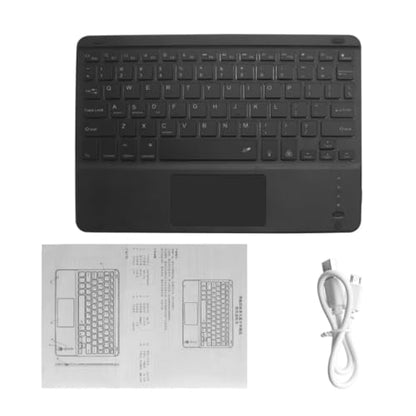 Wireless Backlit Bluetooth Keyboard with Touchpad,10 inch Ultra Slim 7 Colors Backlit Portable Rechargeable Keyboard with Trackpad for IPad/IPad Pro iOS Android Tablets Windows Laptop PC(black) - color: black
