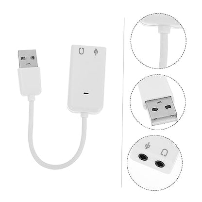 TEHAUX 2Pcs USB External Sound Card Adapter Independent Practical Audio Adapter for Laptop Plug and Sound Quality with Noise Reduction No Driver Required