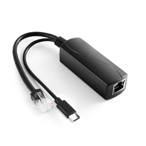 2.5G Type C PoE Splitter 5V/3A, 48V PoE to USB-C 5V/3A 15W Output, 2.5Gbps Ethernet Comply IEEE802.3af/at, Plug and Play for Smart Home - style: TYPEC0503G-X TYPE-C 5V/3A