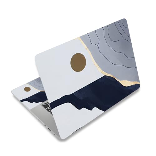 12.1-15.6 Inch Laptop Skin Decal, Universal Reusable Vinyl Laptop Cover Sticker, Waterproof Art Decal Protector - Mountain and Moon - color: Mountain and Moon