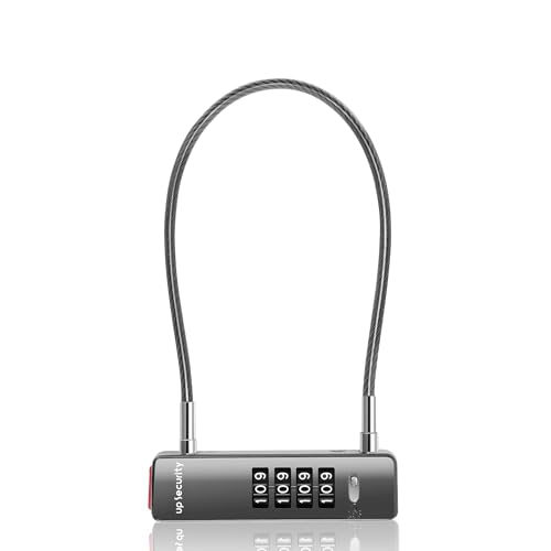 Combination Cable Lock Outdoor Use, 4-Digit Combo Lock for Fence Gate, Travel Luggage, Thin Wire Pad Lock with Code, for Cabinet,(11.8"(30cm) Cable, Gray) - color: Gray, size: 11.8"(30cm) Cable