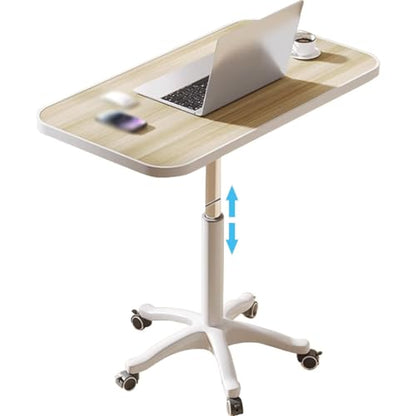 Height Adjustable Compact Laptop Desk, Pneumatic Sit Stand Table, Mobile Standing Desk with 5 Wheels, Portable Spacious Sofa Side Table, Easy to Install(D) - color: D