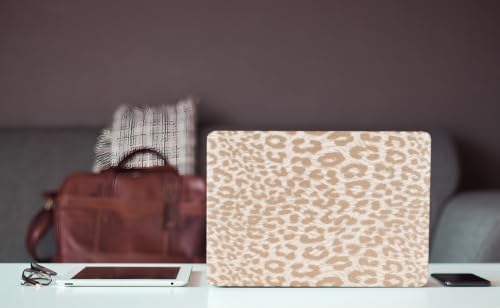 Leopard Case for MacBook Air 13 inch 2026-2022 M5/M4/M3/M2 Logo Cutout | Glitter Cheetah Print PU Leather Hardshell Case & Keyboard Cover for Mac Air 13.6 inch A3449 A3240 A3113 A2681, Brown - color: 01 Brown Leopard Print