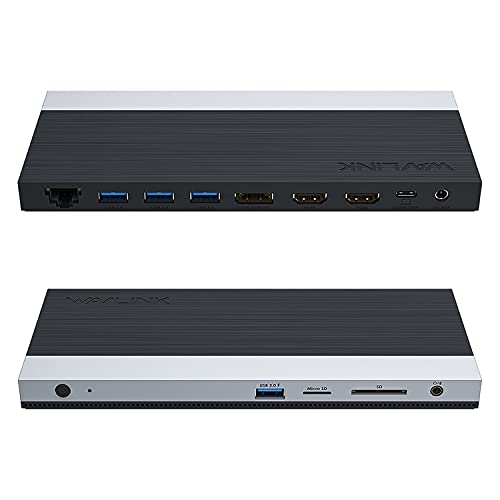 WAVLINK Docking Station Dual Monitor Triple Display for Laptop | Dell Hp Lenovo Windows OS, USB C Hub 3 Monitors with 2 HDMI, DisplayPort, 100W PD in, Ethernet, 4 USB 3.0, SD/TF Slot, Audio