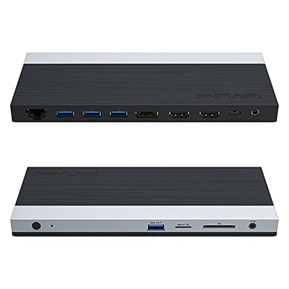 WAVLINK Docking Station Dual Monitor Triple Display for Laptop | Dell Hp Lenovo Windows OS, USB C Hub 3 Monitors with 2 HDMI, DisplayPort, 100W PD in, Ethernet, 4 USB 3.0, SD/TF Slot, Audio