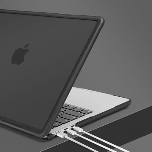MOSISO Compatible with MacBook Air 13 inch Case M5 M4 M3 M2, Black | 4 in 1 Kit Anti-Crack Hard Shell with Kickstand for MacBook Air 13.6 inch Case 2026-2022 A3449 A3240 A3113 A2681 - color: Black