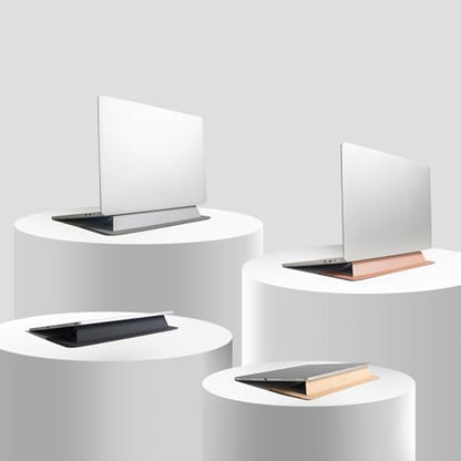 Laptop Stand for Desk, Office, Ergonomic Notebook Stand, Foldable & Portable Travel FlatStand, Lightweight, Anti-Slip, Compatible with MacBook Air, Pro, and Up to 15.4" Laptops (Charcoal) - color: Charcoal Frost