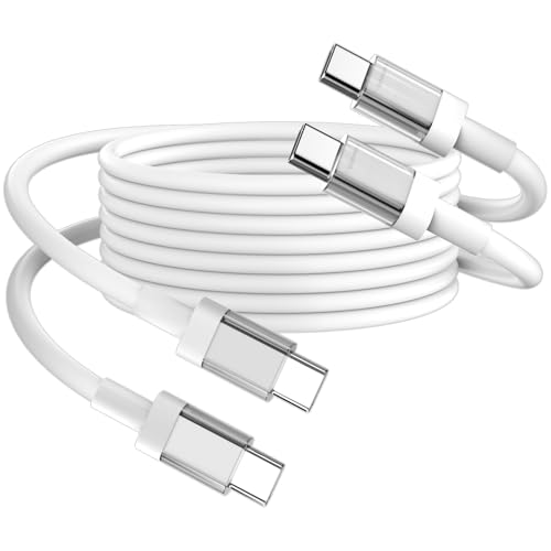 USB C to USB C Cable 100W Fast Charging Data Cord Type C 3FT/2Pack | USB C Fast Charger Cord for iPhone 17 16 15 Pro Max iPad Series,Galaxy S26 S25 S24,for MacBook/Dell/HP Laptops and More-White - size: 3FT/1M