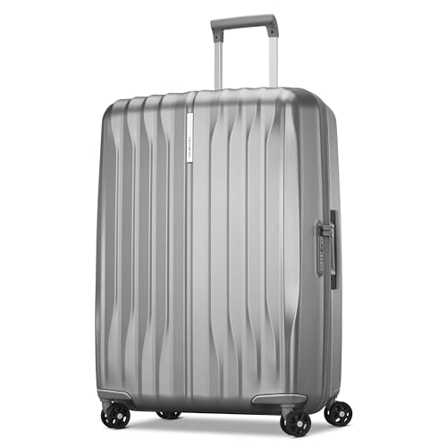 Samsonite UpLIFT Large Checked Hardside Luggage with Spinner Wheels - Airline-Approved, TSA Lock, Adjustable Handle System - Polycarbonate Hard Suitcase for Ultra Lightweight Travel - Silver Shimmer - color: Silver Shimmer, size: Large Checked Spinner