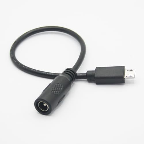 Short DC 5.5mm x 2.1mm to Micro USB Power Cord 6inch, 5V 3A Power Charging Extension Cable, for LED Desk Lamp, Small Fan Etc Other Micro USB Port Equipment(2Pcs) - style: DC 5521 Female to Micro USB Male