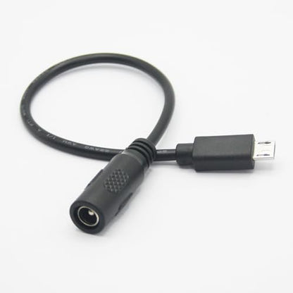 Short DC 5.5mm x 2.1mm to Micro USB Power Cord 6inch, 5V 3A Power Charging Extension Cable, for LED Desk Lamp, Small Fan Etc Other Micro USB Port Equipment(2Pcs) - style: DC 5521 Female to Micro USB Male
