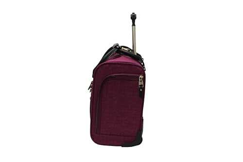 Steve Madden Designer 15 Inch Carry on Suitcase- Small Weekender Overnight Business Travel Luggage- Lightweight 2- Rolling Spinner Wheels Under Seat Bag for Women (Peek-A-Boo Purple) - color: Peek-A-Boo Purple