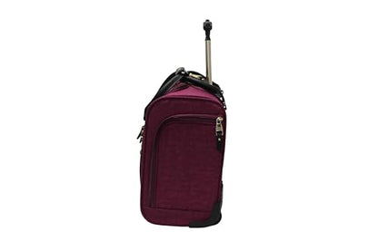 Steve Madden Designer 15 Inch Carry on Suitcase- Small Weekender Overnight Business Travel Luggage- Lightweight 2- Rolling Spinner Wheels Under Seat Bag for Women (Peek-A-Boo Purple) - color: Peek-A-Boo Purple