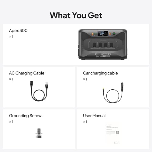 BLUETTI Apex 300 Portable Power Station 2764.8Wh 3840W LFP Solar Generator | Battery Backup with 6 3840W AC Ports (7680W Surge), Simultaneous 120V/240V Output & Black Start, for Home, RV and Emergencies - style: BLUETTI Apex 300