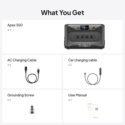 BLUETTI Apex 300 Portable Power Station 2764.8Wh 3840W LFP Solar Generator | Battery Backup with 6 3840W AC Ports (7680W Surge), Simultaneous 120V/240V Output & Black Start, for Home, RV and Emergencies - style: BLUETTI Apex 300