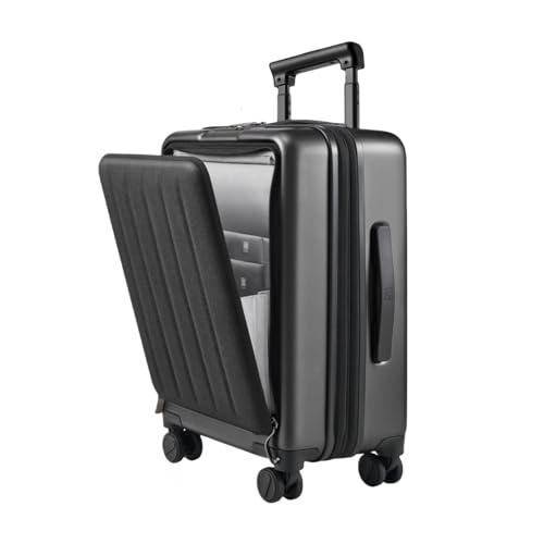 NINETYGO Carry On Luggage 22X14X9 Airline Approved with Front Pocket, 20 Inch Luggage with Front Compartment, Expandable, Double Spinner Wheels, Hardsided PC, TSA Lock (Midnight Black, Seine Max) - color: 08-Midnight Black (Seine Max), size: Carry-On 20-I