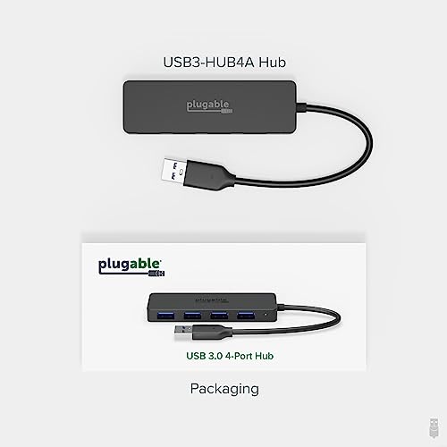 Plugable 4 Port USB Hub 3.0, USB Splitter for Laptop, Compatible with Windows, Surface Pro, PC, Chromebook, Linux, Android, Charging Not Supported - style: USB-A 3.0