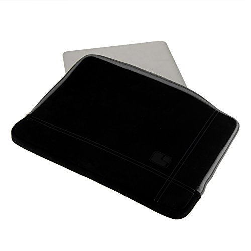 SumacLife Micro Suede Carrying Sleeve with Rear Pocket for 13-13.3 Inches Laptops (SLMSuede13BGRY) - color: Black/gray